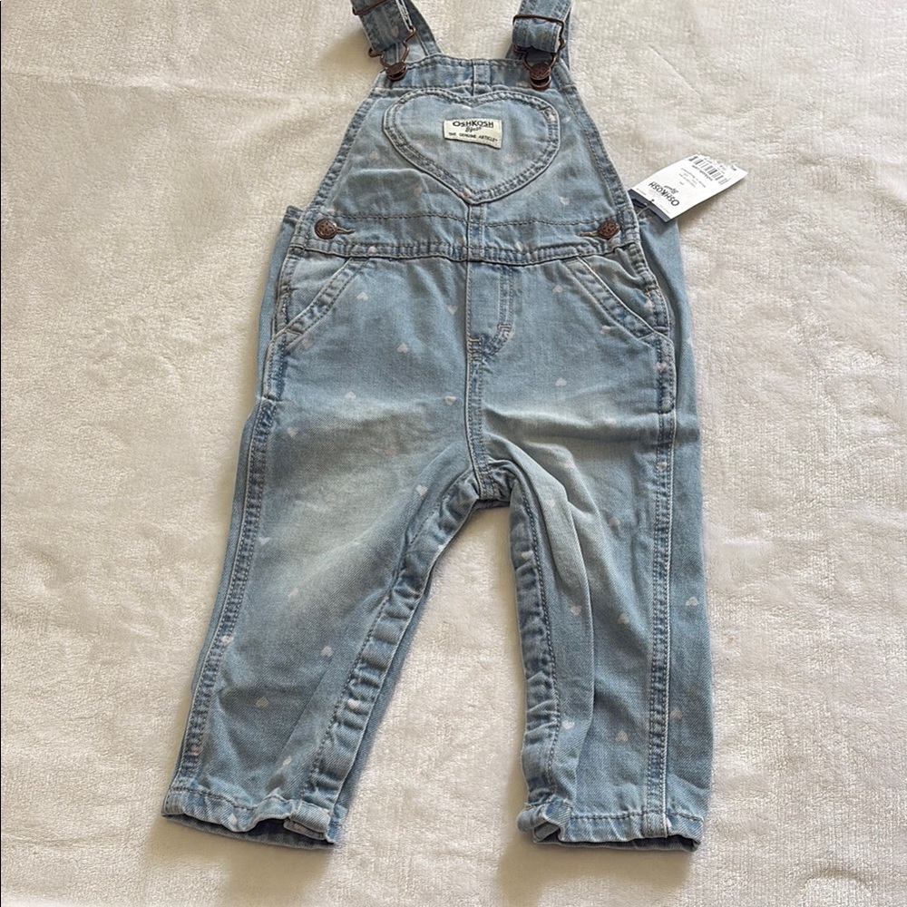 OSHKOSH Kids Denim Overalls with Hearts